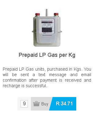 Prepaid LG Gas Per KG